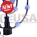 Black led string lights with pale blue spherical bulbs from collective kraken flex system for rgb holiday lighting