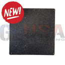 Black textured rubber mat with four pre-drilled holes from mattos designs enclosure build accessories for easy installation