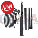 Black metal car lift jack kit with curved and straight parts for crank-up telescoping rgb megatree system