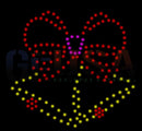 Red and purple bow shaped metallic sheen accessory from impression christmas bells by gilbert engineering usa laser cut design