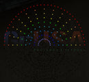 A hattitude quartet spinner singing tree with multicolored led lights in a fan-like circular pattern by gilbert engineering usa