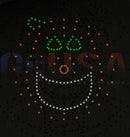 A hattitude quartet spinner singing design featuring a smiling face with green orange and white led lights on dark fabric by gilbert engineering usa