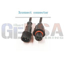 Black xconnect connector with threaded male and female ends and orange sealing ring for gilbert engineering pin waterproof connector pigtails