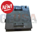 Dark gray md1500 weather resistant enclosure made of high impact thermoplastic with textured handles and four mounting holes