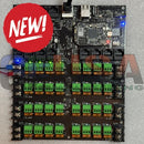 Black industrial control panel with green terminal blocks and blue led indicators in kulp k32 max pb2i back view