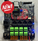 Black electronic control board with red circuitry green terminal blocks and blue led indicators for kulp k8 pro pb2i