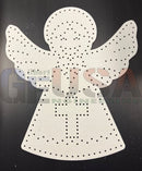 White perforated angel-shaped craft stencil with cross design on dress for gilbert engineering usa xlights model download nodes xlights