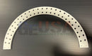 White arched metal bracket with evenly spaced holes along curved edge from gilbert engineering usa arches 2ft
