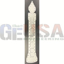 White candle shaped pegboard with laser cut holes by gilbert engineering usa for candle hope design