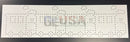White perforated sheet with laser cut dotted outline of a choo choo train by gilbert engineering usa