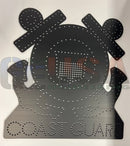 Black metal coast guard sign with textured perforated design and raised lettering by gilbert engineering usa wiring diagram included