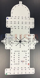 White plastic fire hydrant bead board with black laser cut dots and lines by gilbert engineering usa