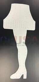 White pegboard coro leg lamp shaped like a lamp with legs and high heels by gilbert engineering usa laser cut design
