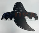 Black coro ghost junior metal plaque with laser cut circular holes by gilbert engineering usa