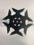 Black star-shaped laser cut pegboard with central hole by gilbert engineering usa for versatile mounting flake c 18-50