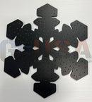 Black snowflake shaped metal pegboard flake d with brushed finish and holes for mini lights wiring diagram by gilbert engineering usa