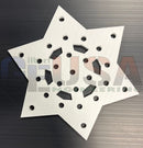 Flake d 12-25 white star-shaped laser cut metal plate with polished reflective surface by gilbert engineering usa