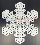 White metal snowflake decorative piece flake d with perforated design perfect for mini lights by gilbert engineering usa wiring diagram included