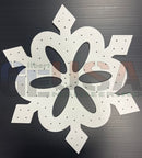 Flake l white snowflake pegboard by gilbert engineering usa laser cut with holes for mounting mini lights