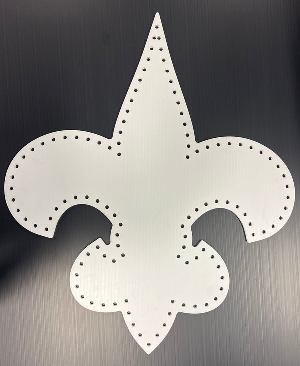 Fleur de Lis - White 46 / Outline / Pixels