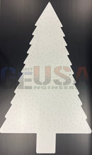 White triangular flat tree pegboard by gilbert engineering usa with laser cut evenly spaced perforations