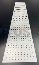 White metal flat tree panels with laser cut circular holes by gilbert engineering usa for modular use