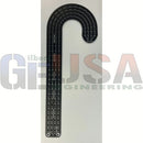 Black candy cane zipper pull template with dots and measurements for nodes xlights and gilbert engineering use