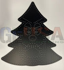 Black metal grumpy singing tree decorative panel with brushed finish and perforations by gilbert engineering usa laser cut