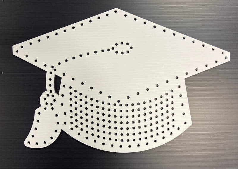 Graduation Cap - White / Pixels / With Matrix - Pixel Props