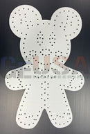 White perforated metal mouse-shaped laser cut craft template for ginger mice by gilbert engineering usa
