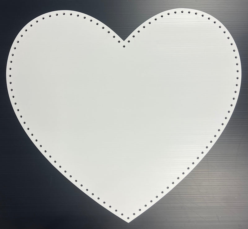 Hearts - White / Pixels / Large - Outline Only - Pixel Props