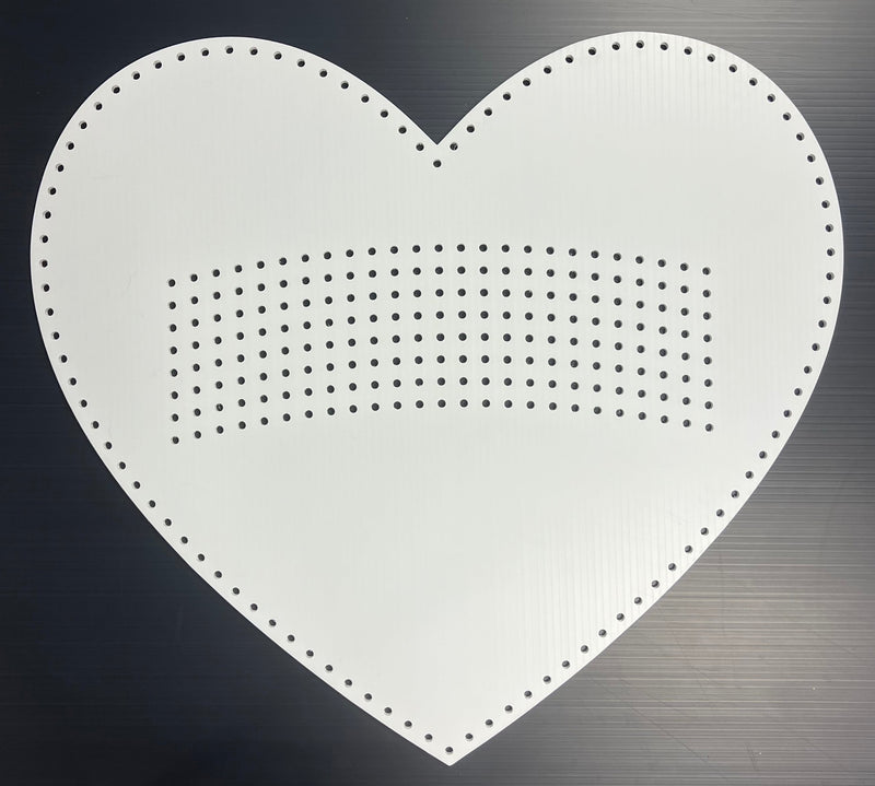 Hearts - White / Pixels / Large - Outline with Matrix -