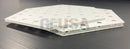 White hexagon panel made of plastic with laser cut circular holes and ribbed texture by gilbert engineering