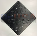 Black diamond shaped santa’s workshop sign puzzle board with white dotted wiring diagram and numbered pegs by gilbert engineering usa