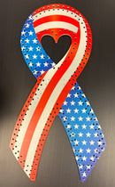 IMPRESSION Cancer Ribbons - Red/White/Blue / Large / Pixels