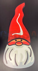 Red christmas gnome cutout with white beard orange face glossy finish from impression christmas gnome by gilbert engineering usa