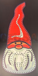 Red and white stitched christmas gnome wall hanging with dotted border from impression christmas gnome by gilbert engineering usa