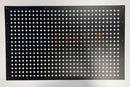 Black metal perforated panel with laser cut circular holes inches wide by gilbert engineering usa for tune to signs