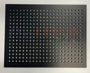 Black perforated metal panel with brushed finish and circular holes for impression tune rgb pixels by gilbert engineering usa
