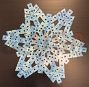 Impression flake b blue flake metal snowflake wall decor with distressed white finish and intricate cut-out patterns by gilbert engineering usa