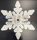 Impression flake i white snowflake embroidery template with black dotted lines and colored stitching markers by gilbert engineering usa