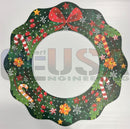 Impression mega wreath festive christmas wreath mirror with glossy green frame and bow candy cane accents by gilbert engineering usa