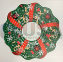 Impression mother of all wreaths christmas wreath with festive green red colors white snowflakes gold ribbons and shiny ornaments by gilbert engineering usa laser cut