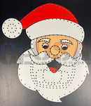 Impression santa face laser cut red and white stitched santa claus face cutout by gilbert engineering usa