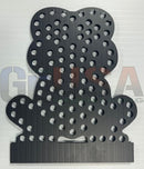 Black perforated metal bear-shaped singing frog organizer by gilbert engineering with sleek modern design for xlights models