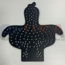 Black perforated bird shaped animated chicken game piece with matte finish by gilbert engineering usa xlights models