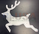 White reindeer shaped led light kit with black dot connectors and red button on hoof from reindeer & rudolph by gilbert engineering usa motion left