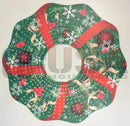 A festive green christmas wreath with red ribbon white snowflakes and laser cut ornaments by gilbert engineering usa