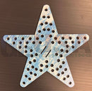 Impression star 12 wooden pegboard in blue and white snowflake marble with evenly spaced circular holes and silver snowflakes
