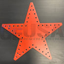 Impression star 21 bright orange metal pegboard with star shape and circular holes, perfect for blue white snowflake decor